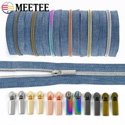 2/3/5M 5# Nylon Zipper Tape with Zip Puller Slider For Sewing Bag Garment Coil Zippers Closure Zips Repair Kit Accessories