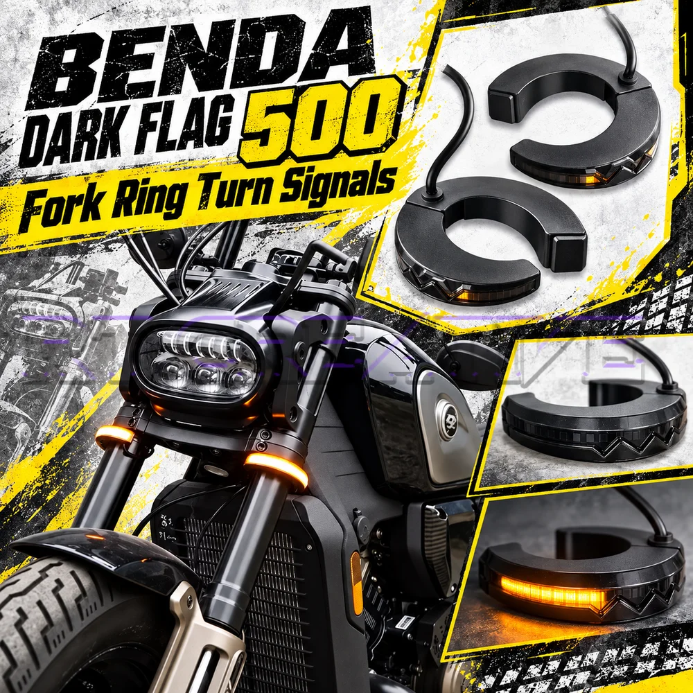 Motorcycle LED Ring Turn Signal Light Accessories For Benda Dark Flag 500 Darkflag500 V4 Black Flag 500 Mod Parts