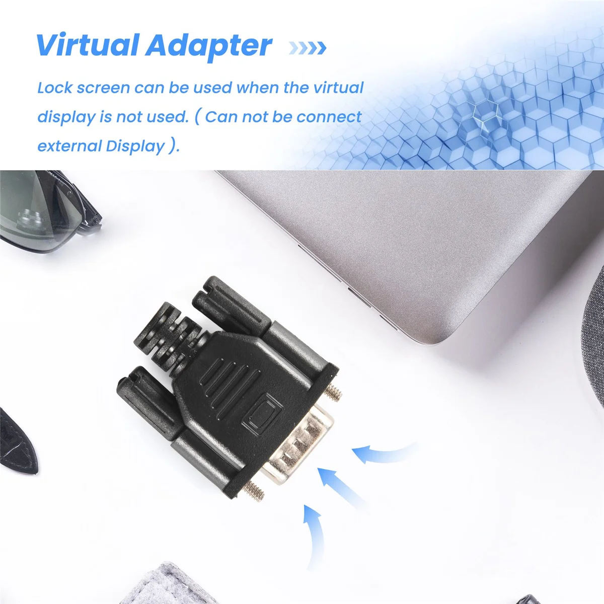 VGA Virtual Display Adapter ชาย Dummy Plug EDID Headless Ghost Emulator แผ่นล็อค