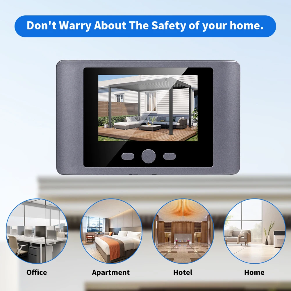 Mini Peephole Smart Wireless Door Viewer Camera IR Night Vision Smart Peephole Video Doorbell 2000mAh Front Door Peephole Camera