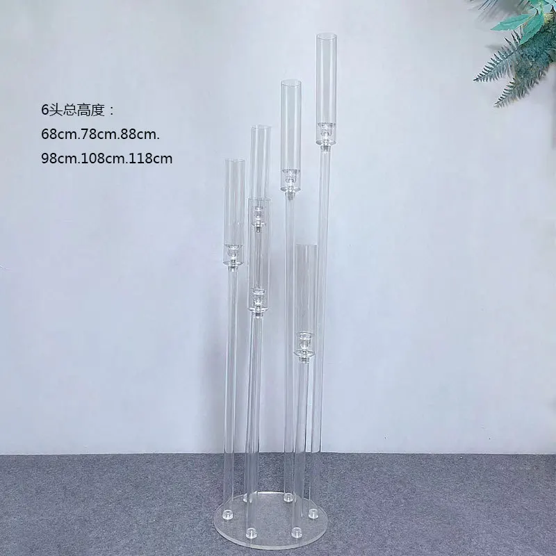 2pcs 4pcs 10pcs Wedding Decoration Centerpiece Candelabra Clear Candle Holder Acrylic Candlesticks for Weddings Event Party image 5