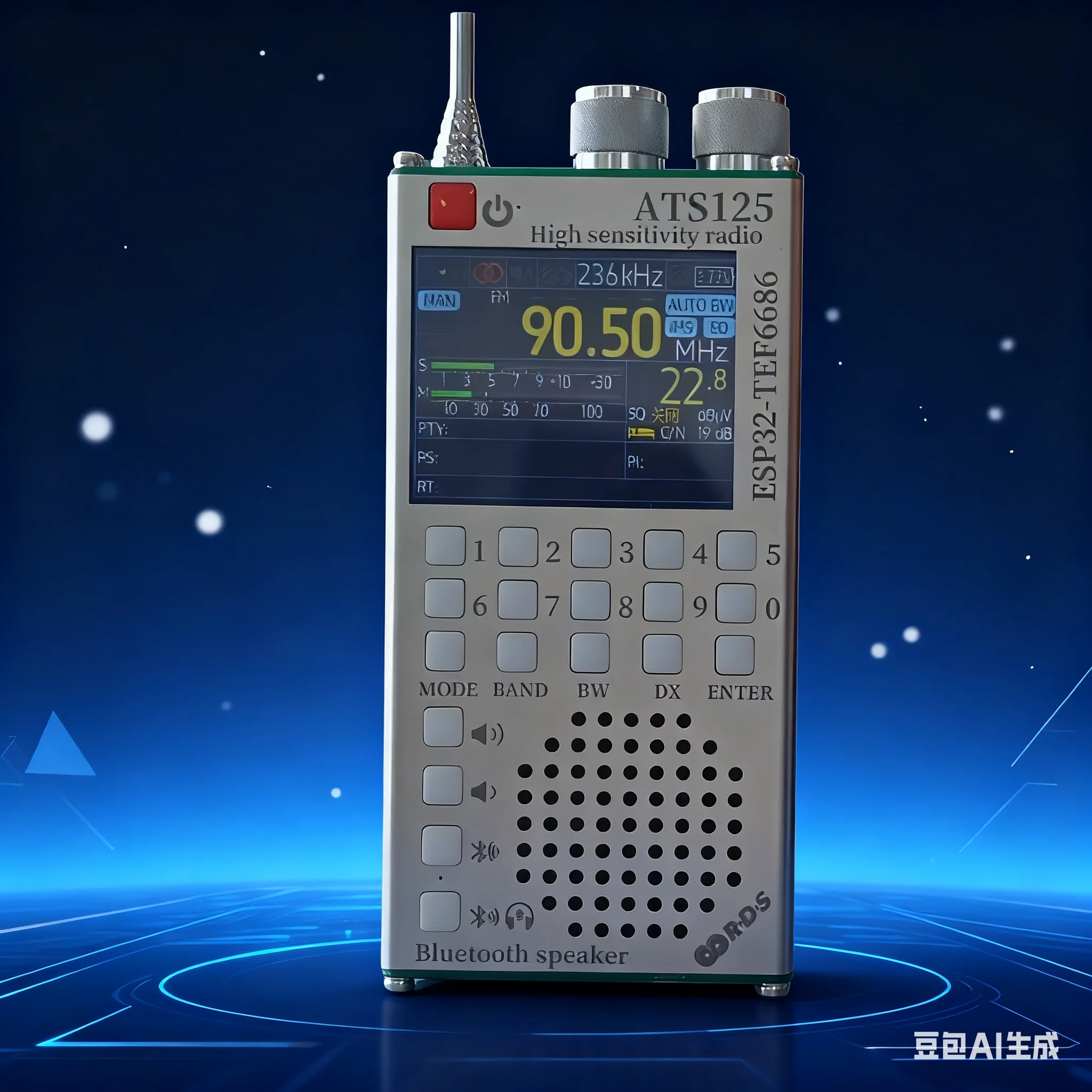 

Ручной ATS125 TEF6686 Вседиапазонный радиоприемник LW/MW/SW/FM/AM Портативная коротковолновая телескопическая антенна Батарея