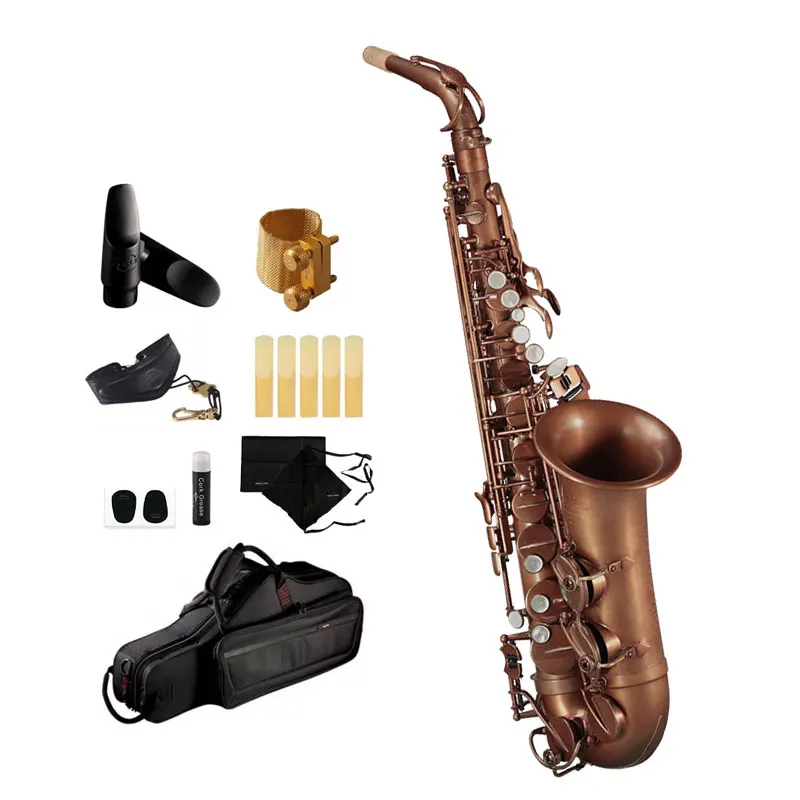 Retail Mark 6 Professional High Grade Woodwind Instrument Bare Copper Process Q7 Alto Saxophone