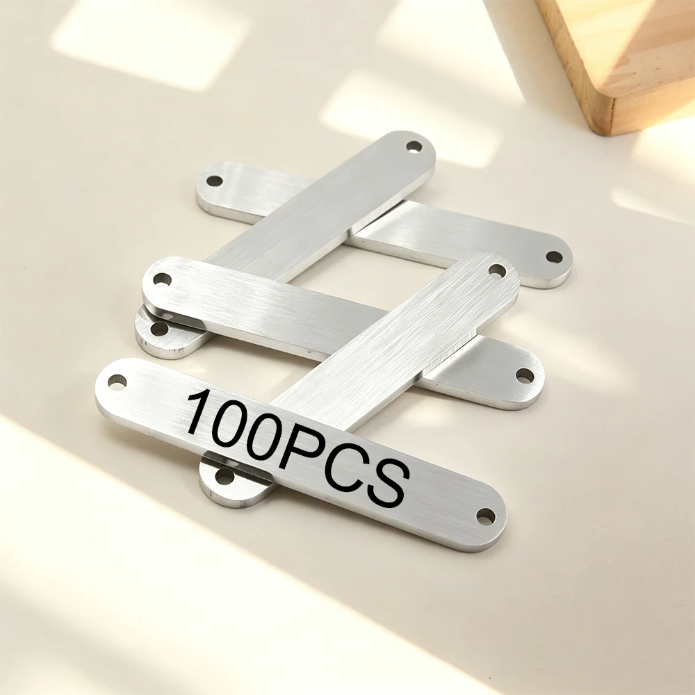 100PCS Personalized Laser-engraved Dog And Cat ID Tags Stainless steel Pet Collar Charms Customizable With Name Number
