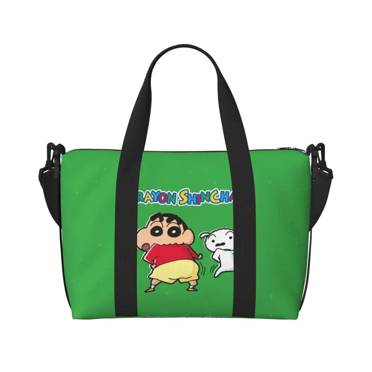 

Custom Crayons S-Shinchans Beach Tote Bag Women Japan Cute Comic Funny Cartoon Large Compartment Gym Beach Travel Bags