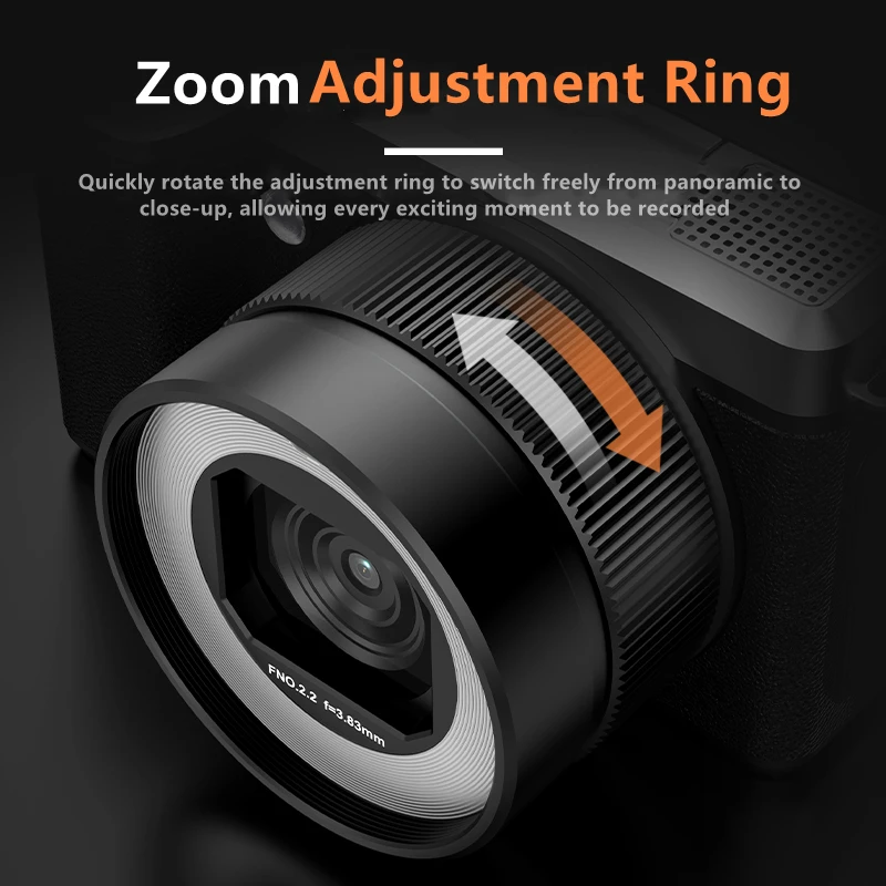 كاميرا تصوير رقمية بعدسة مزدوجة 5K 80MP كاميرا فيديو كلاسيكية لتسجيل الفيديو يوتيوب 180 ° كاميرا ويب واي فاي بشاشة قابلة للطي