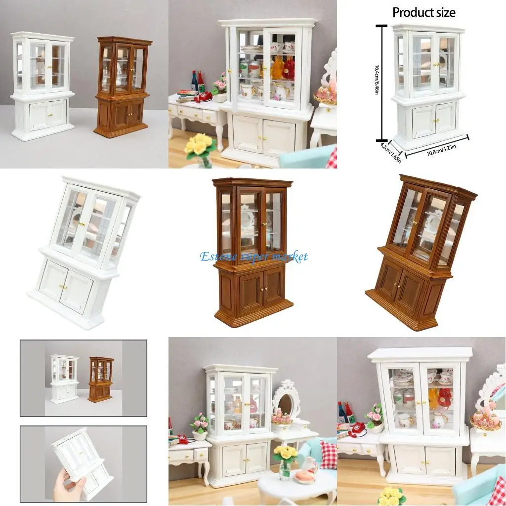 

090B 1:12 Scale Miniature Dollhouses Furniture Cabinet Wooden Cabinet For Diy Crafting
