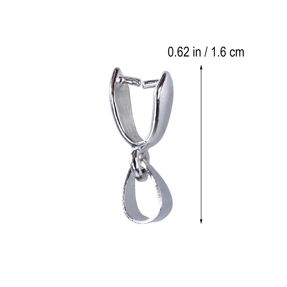 

100 pcs Clip Bead Pendant Connector Jewelry Findings Accessories Pinch Clasp Bails Bead Connector 16Mm Silver Diy