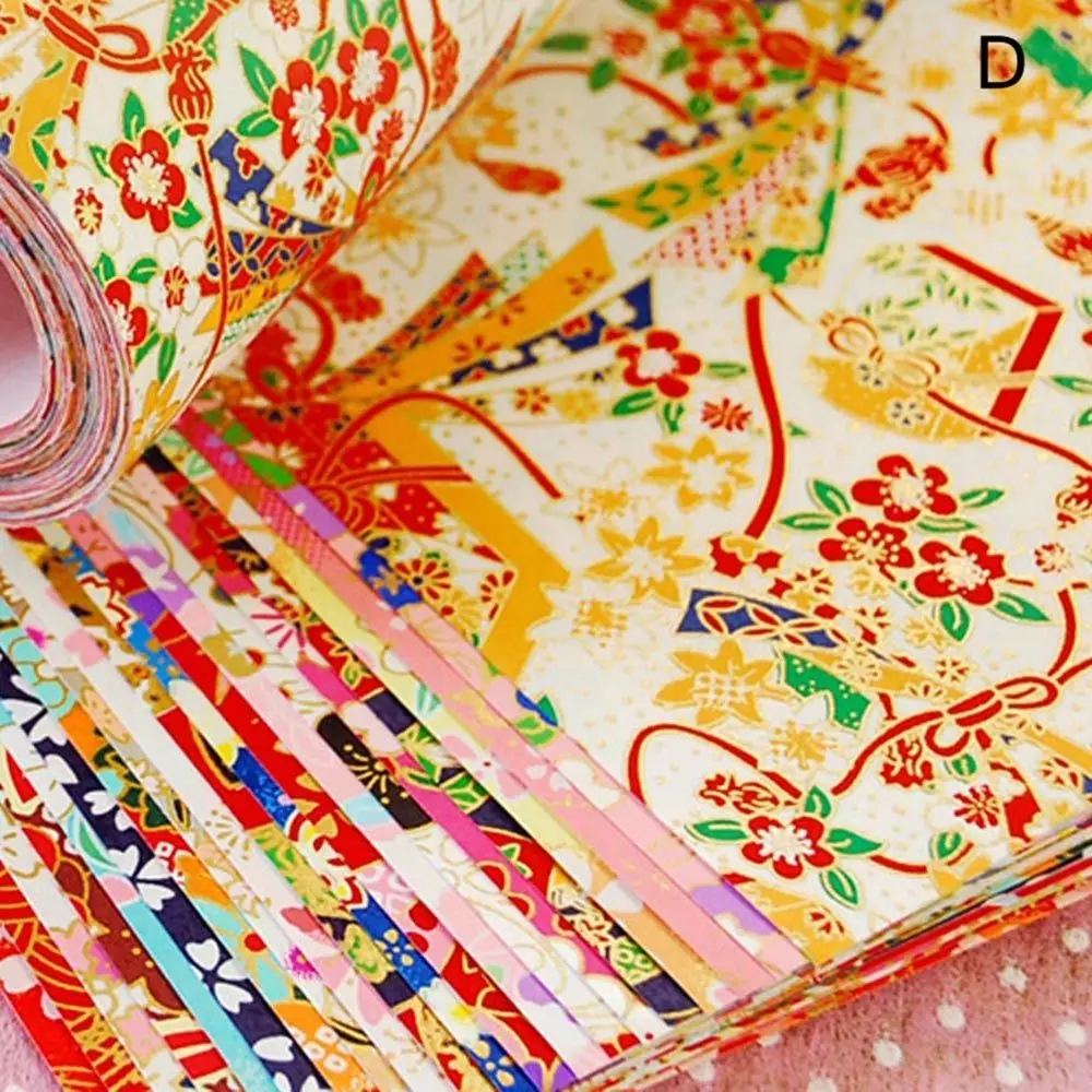 20 stks/pak Japanse stijl Gouden Lijnen Bloem Papier Kraan Decoratieve Milieu Materiaal Diy Kids Origami Papier Scrapbook Decor
