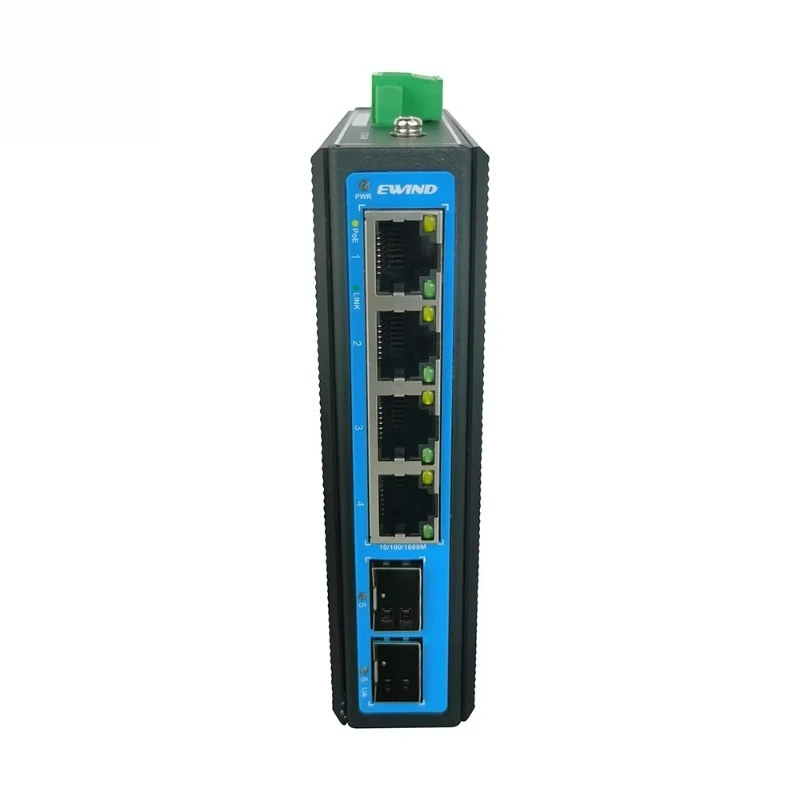 6 Port 4 Port 48v Industrial PoE Switch for Security Equipment Security Camera Cctv Camera