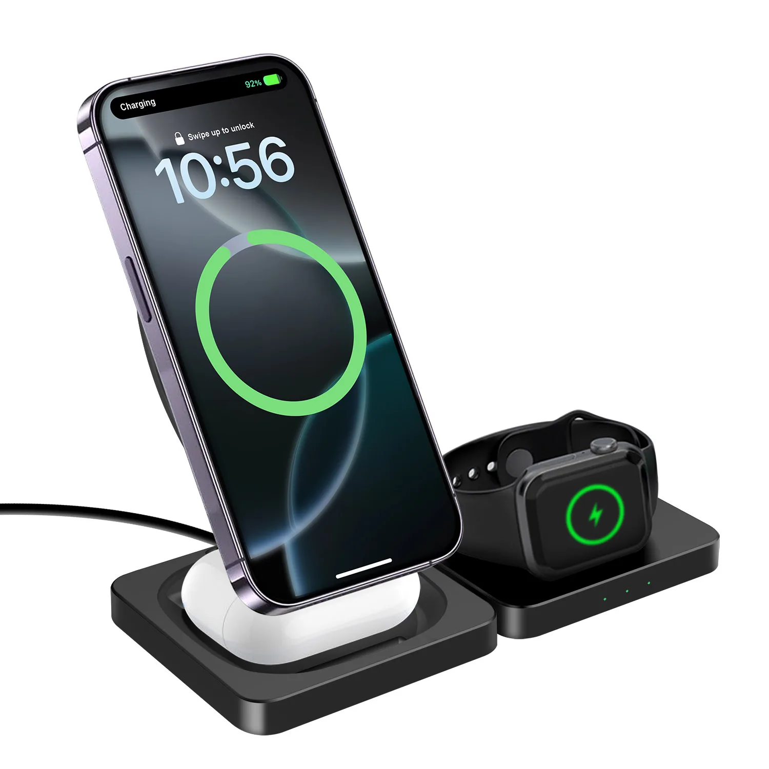 3 in 1 Magnetic Wireless Charger Pad for iPhone 16 15 14 13 Pro Max Airpods 4 iWatch 10 9 8 Fast Charging Dock Station Chargers