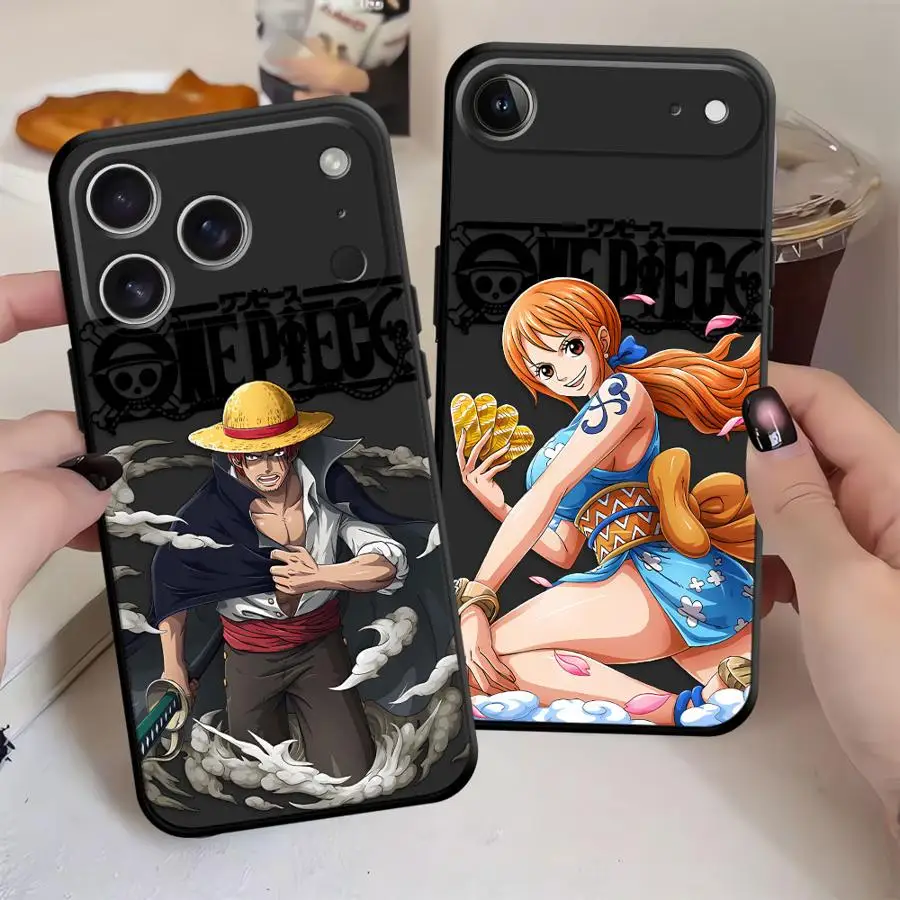 One Piece Shanks Nami noir coque de téléphone souple pour iPhone XR 13 12 11 17 Pro Max 17Air XS Max 7 8 15 16 14 Plus