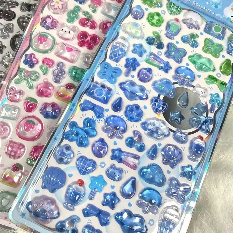 E65E Reusing Tiny Sticker for Phone Case Notebook Handcraft Puffier Sticker for Kids, 3D Design Sticker for Boys Girls