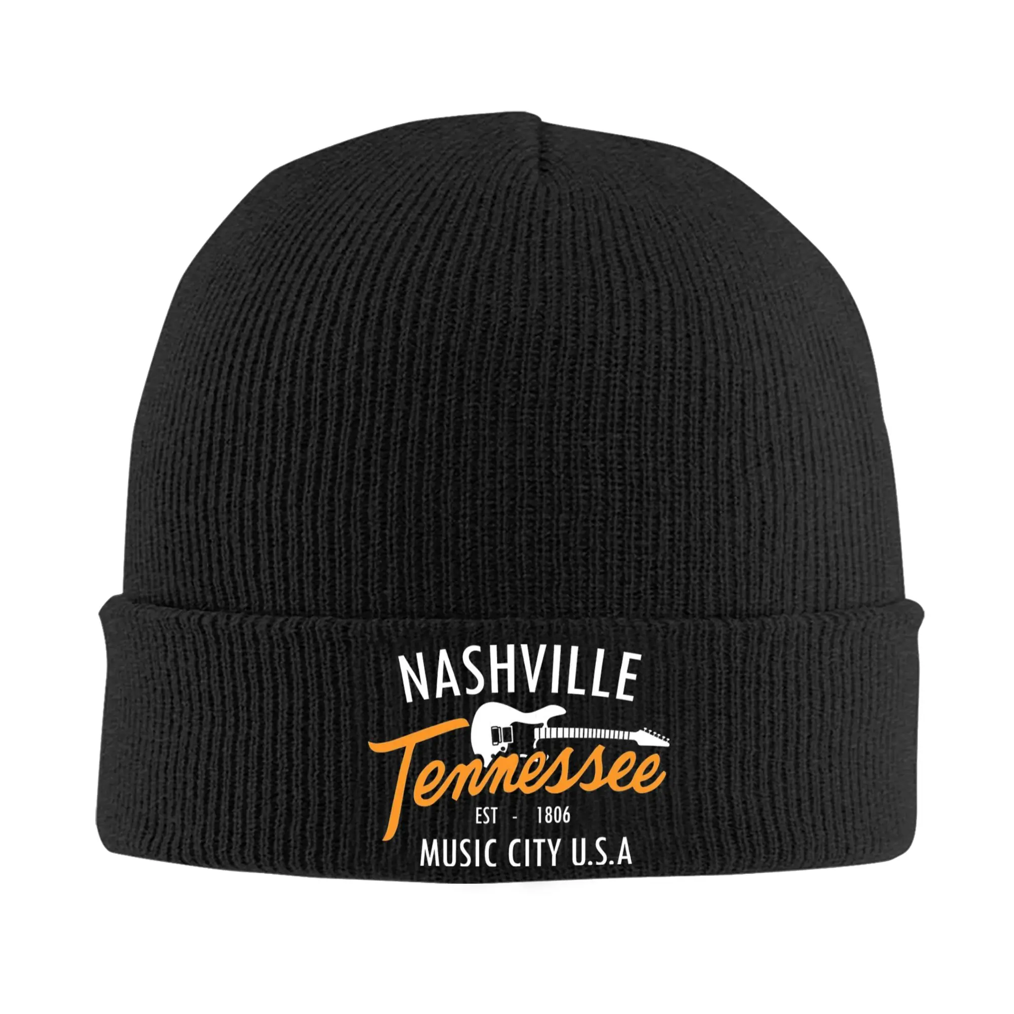 Nashville Tennessee Country Music Knitted Caps Women's Men's Beanies Autumn Winter Hot Sale Hat Acrylic Guitar City Hip Hop Cap