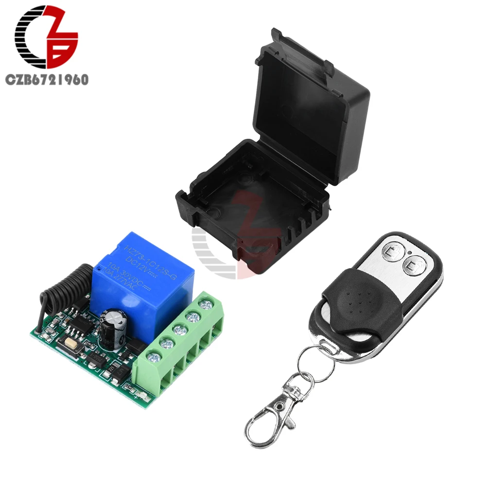 433MHz Mini Relay Wireless RF Remote Control Switch Self-locking Receiver Module 2-Way Remote Control Receiver Transmitter DC12V