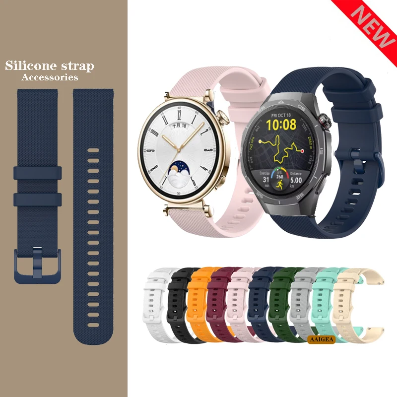 

Universal 18/20/22mm Silicone Band Strap for Huawei Watch GT 5 GT5 Pro 46mm 42mm / GT4 / GT3 SE / GT2-2e-Pro-46mm Bracelet