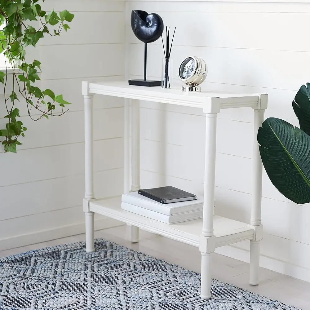 

Home Collection Rafiki Distressed White Lower Shelf Console Table Cns5714A