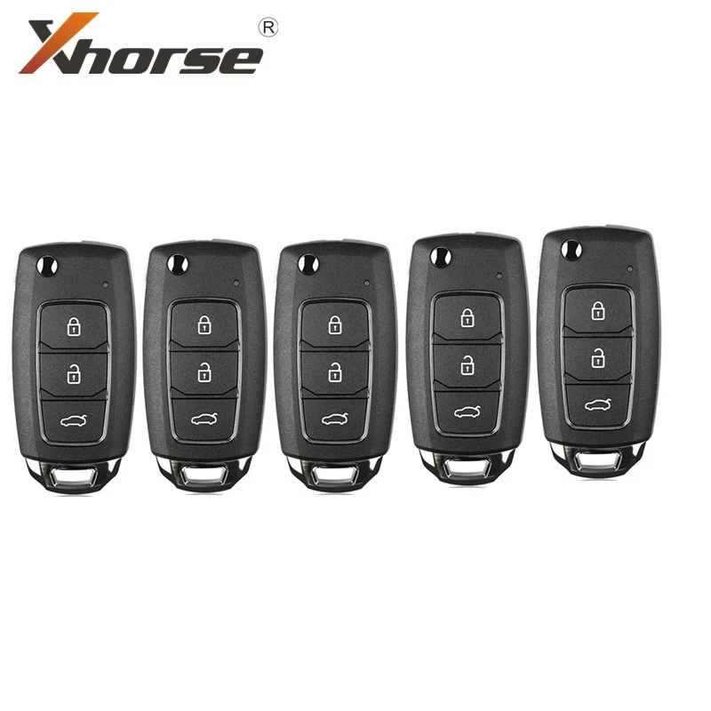 5PCS/LOT XHORSE XKHY05EN for Hyundai style Wired Universal Remote Key Fob 3 Button for VVDI Key Tool