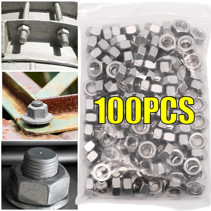 Metric Hexagon Nuts for Bolts Screws M3 M4 M5 M6 M8 M10 Stainless Steel Hex Nuts Hardware Locking Nuts Fasteners Assortment Kit