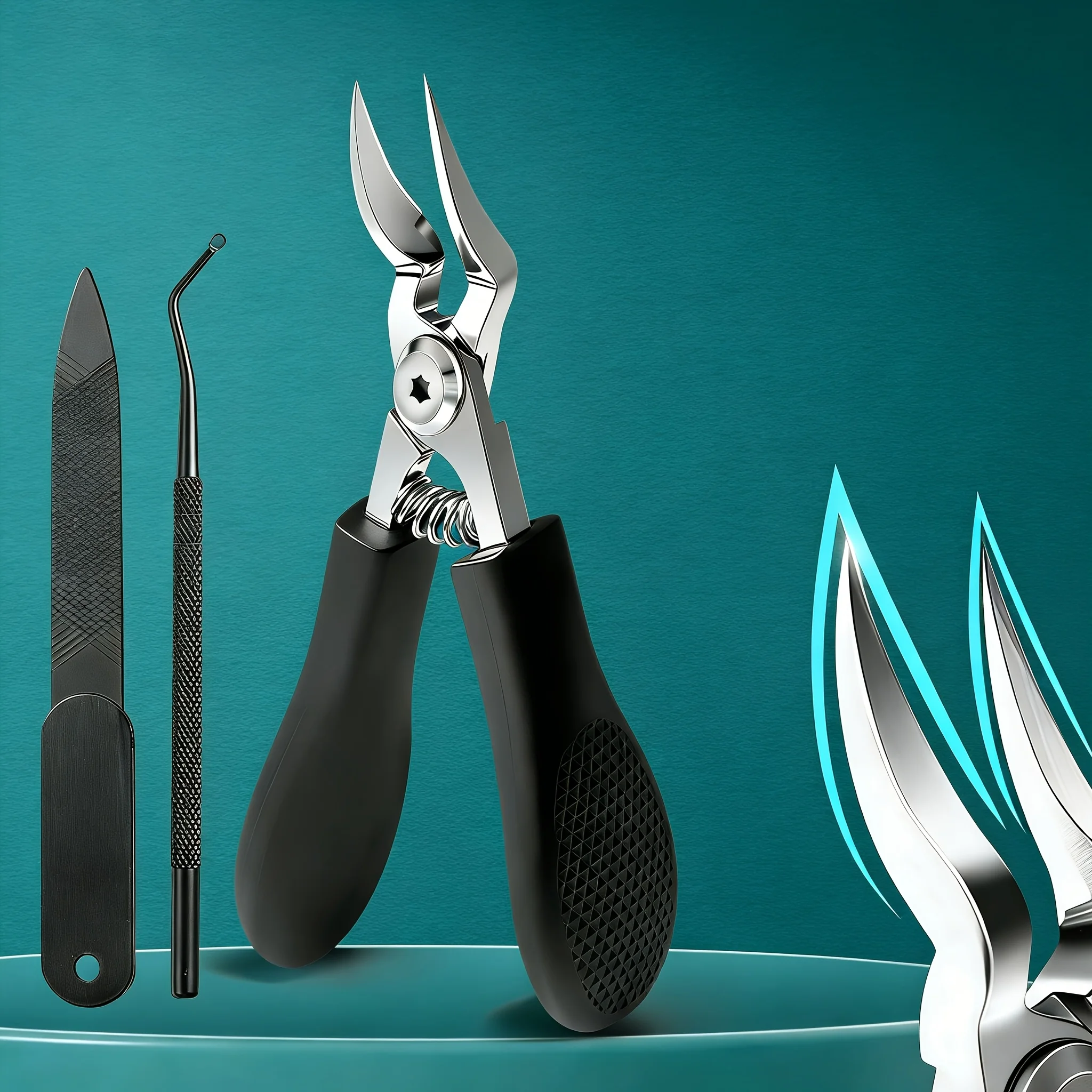 3pcs Stainless Steel Thick & Ingrown Nail Care Tools Nail Clippers Set Designed Specifically for Thick & Ingrown Nails - Unisex