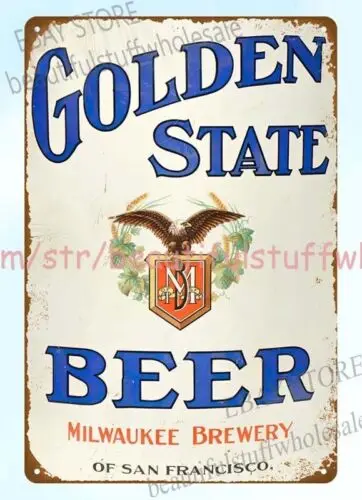 Golden State Beer Wilwaukee brewer metal tin sign pretty wall decor