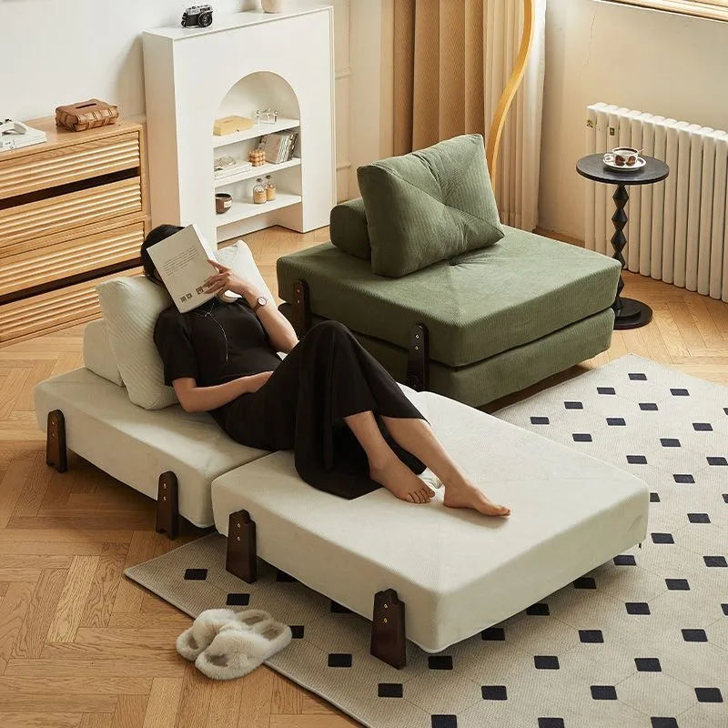 Lazy Reclining‑Sleeping Folding Sofa Bed, Tofu‑Block Human‑Kennel Tatami Single Recliner For Lunch Break Home Decor