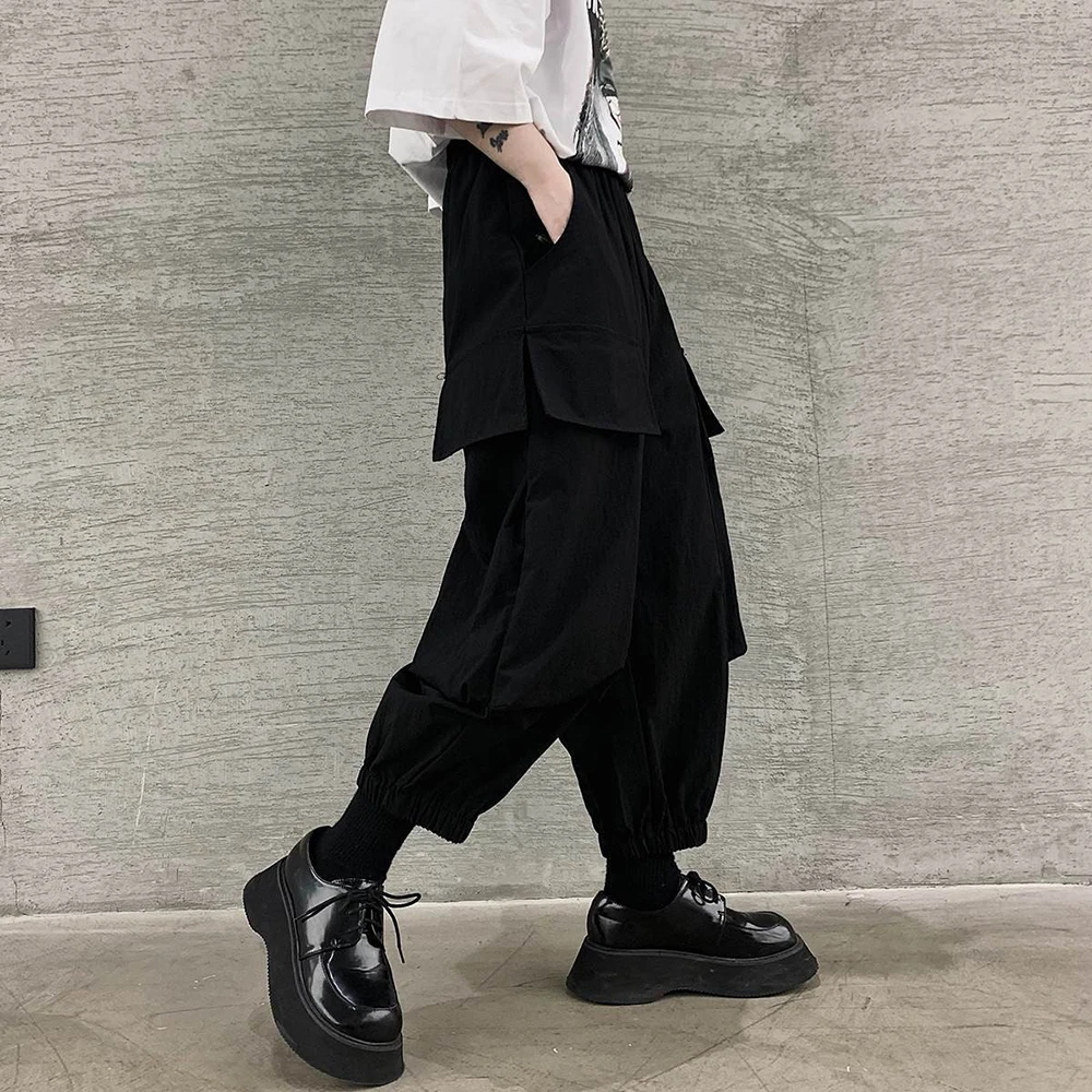 

Mens Cargo Pocket Dark Low Crotch Harem Pants Spring Streetwear Fashion Niche Designer Casual Pants Men'S Clothing 2026 New