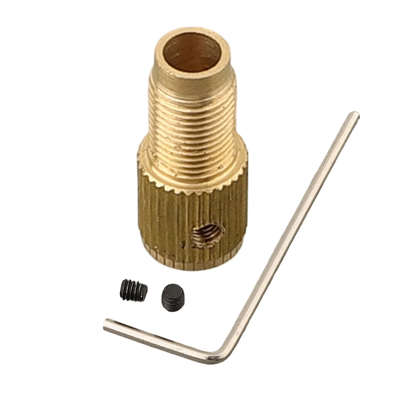 Eje de portabrocas de cobre, llave pequeña en forma de L M8 * 0,75, Mini abrazadera de taladro de latón autoajustable, biela de portabrocas