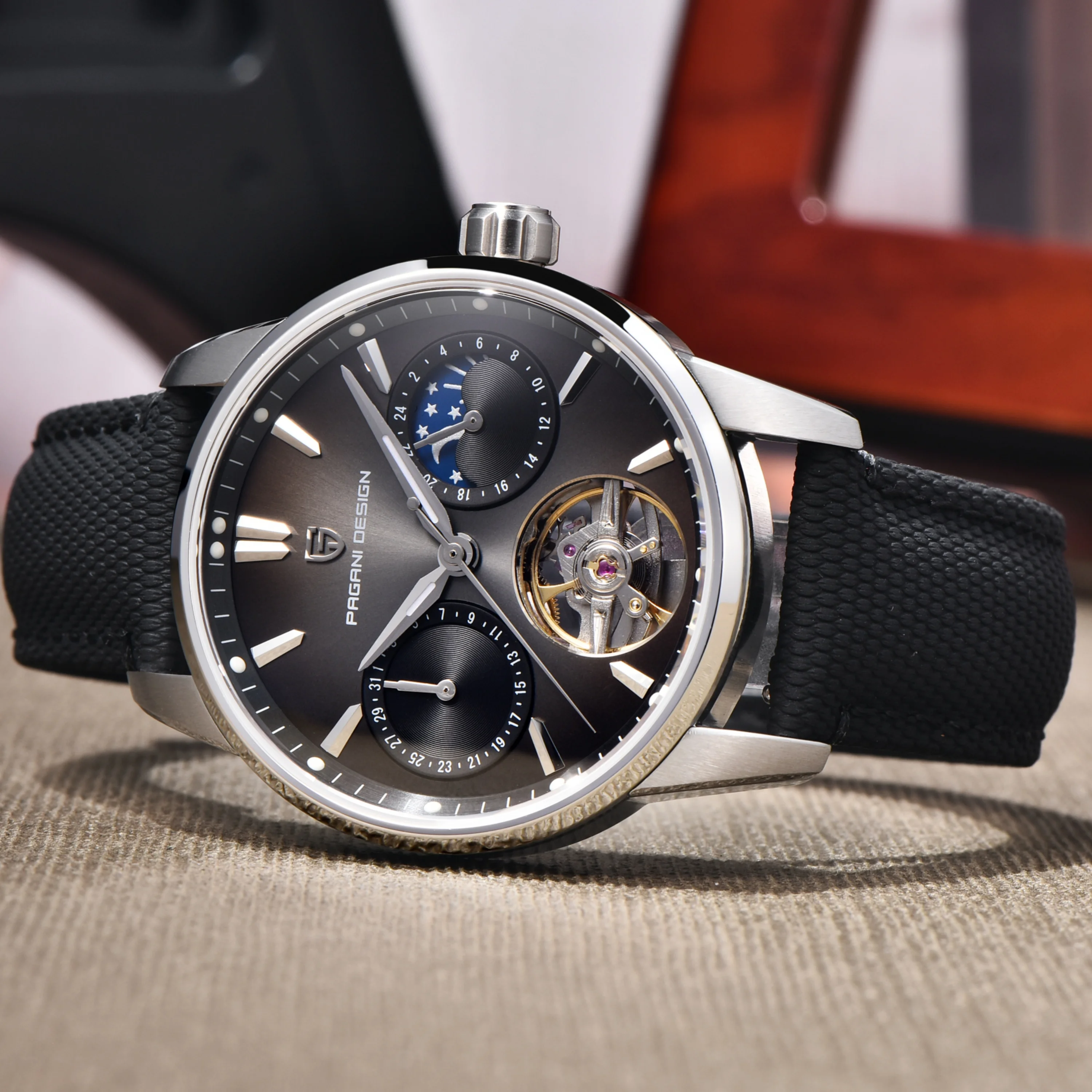 PAGANI DESIGN 2025 New Men Mechanical Watch E3255Y 41mm Sapphire Crystal Stainless Steel Calendar Waterproof Reloj Hombre