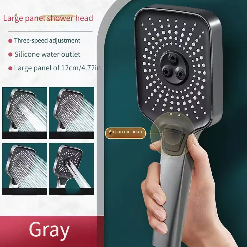 

Регулируемая Лейка для душа с 3 режимами, лейка для душа с большим потоком, с функцией экономии воды под высоким давлением, смеситель для душа, аксессуары для ванной комнаты