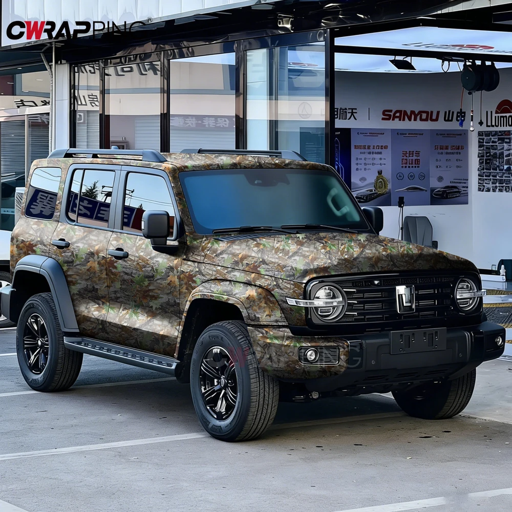 Camo Woodland Film Wrap Foil Car Wrapping Vinyl Paper for Car Motorcycles Auto Outdoor Accessories Motorcycle Helmets Sticker