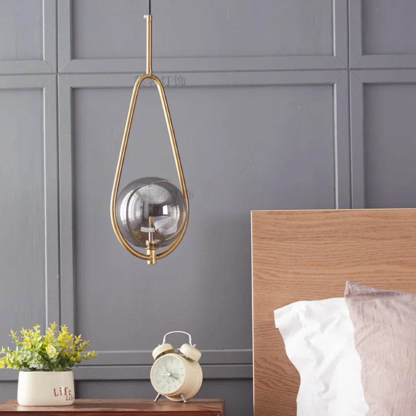 Imagem -06 - Modern Glass Ball Pendant Lighting para Bedroom Bedside Banheiro Hanging Lights Teto Decoração Design Entrance Restaurant