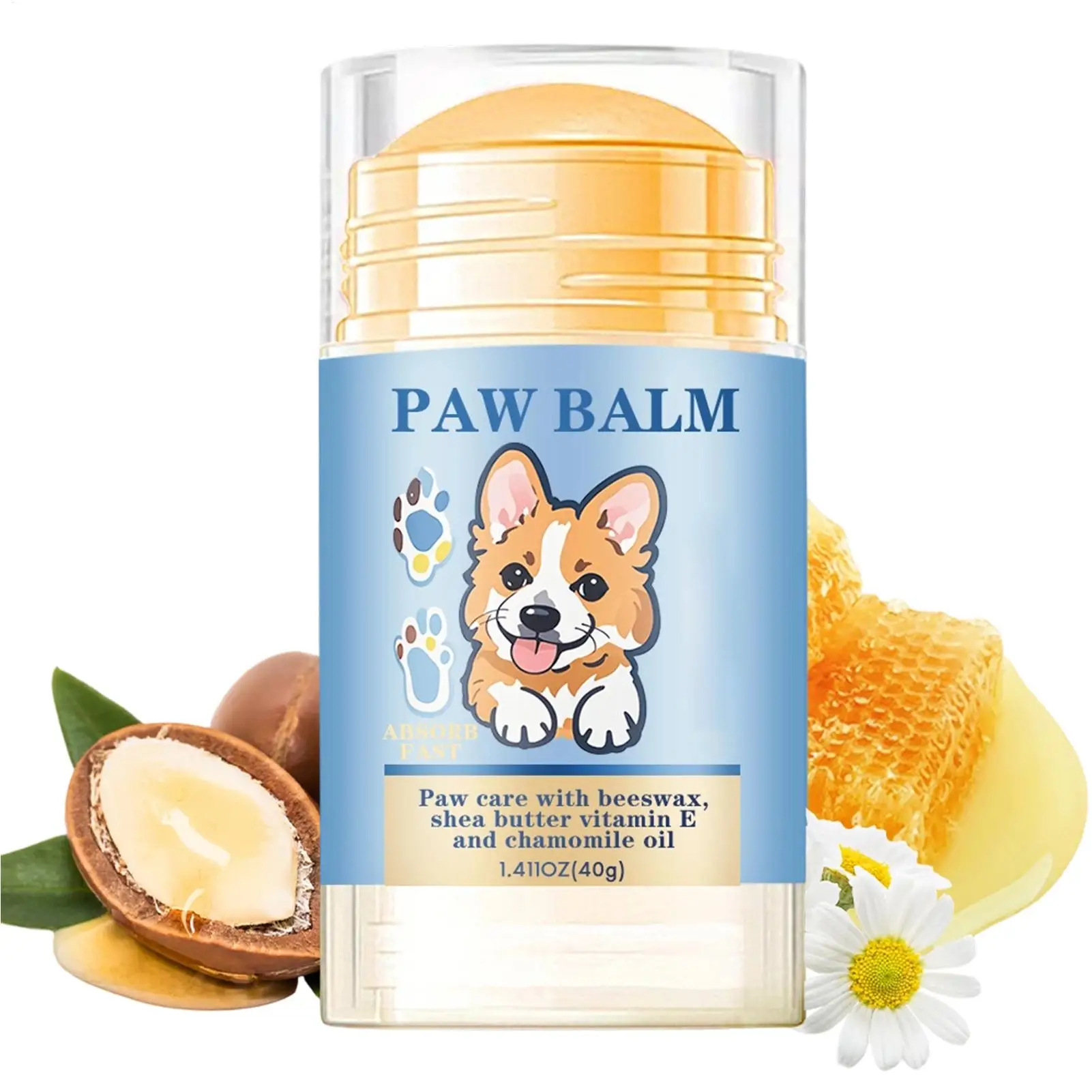 Dog Balm Puppy Paw Balm Foot Cream 40g Moisturizing Natural Wax For Puppy Pet Dry Cracked Skin Care Winter Road Salt Hot Cold