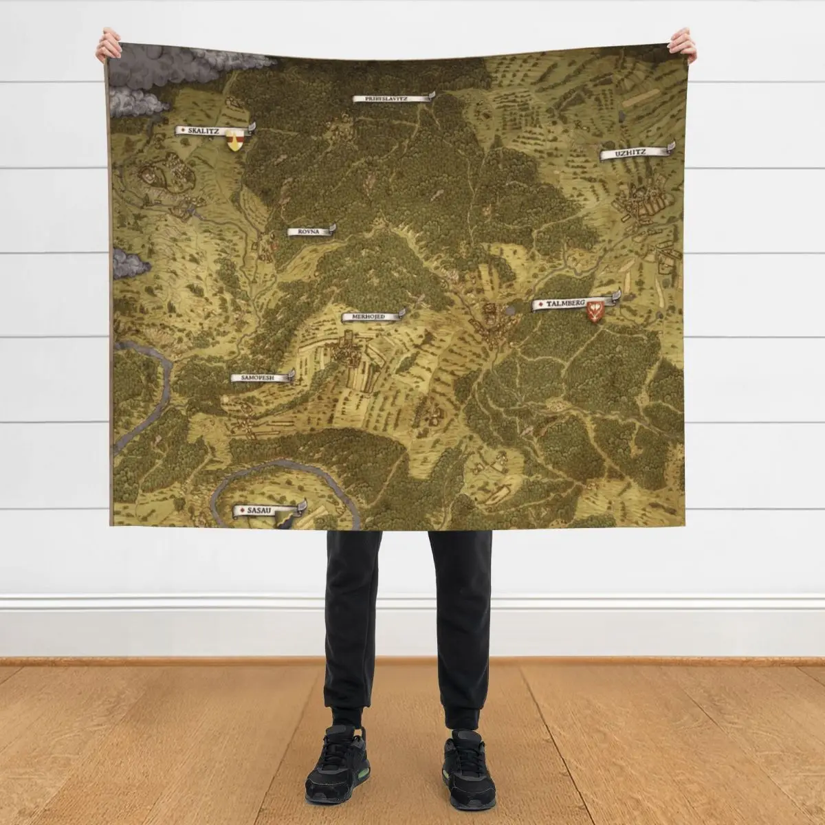 

Kingdom Come Deliverance Map Throw Blanket Designers Soft Nap Cute Blankets