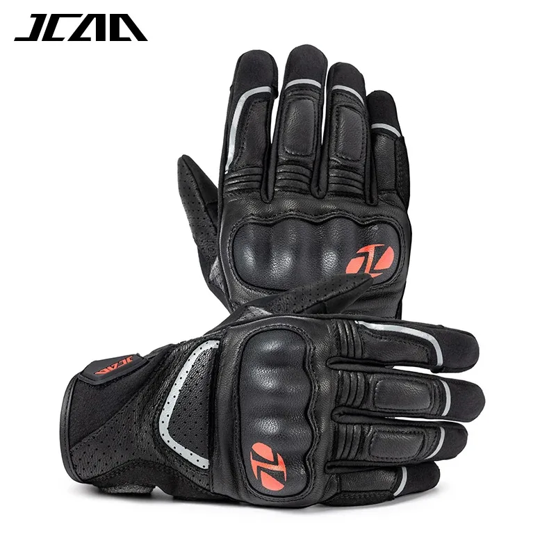 

Unisex Goatskin Leather Riding Sports Gloves - Breathable Shockproof Full Finger, Anti-Slip Palm & Ventilated Luvas for Summer