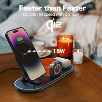 3 in 1 Qi2 Magnetic Wireless Charger For iPhone 15 14 13 12 Fast Charging Station For Apple Watch 9 8 7 6 5 SE Ultra Airpods Pro