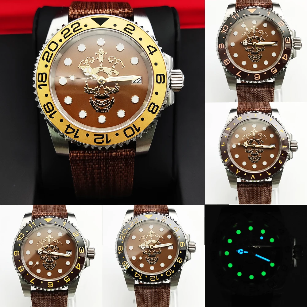 Men's Watch NH35 Movement Coffee Dial Luminous Sapphire Solid Case Automatic Mechanical Watch Men's Watch Clock