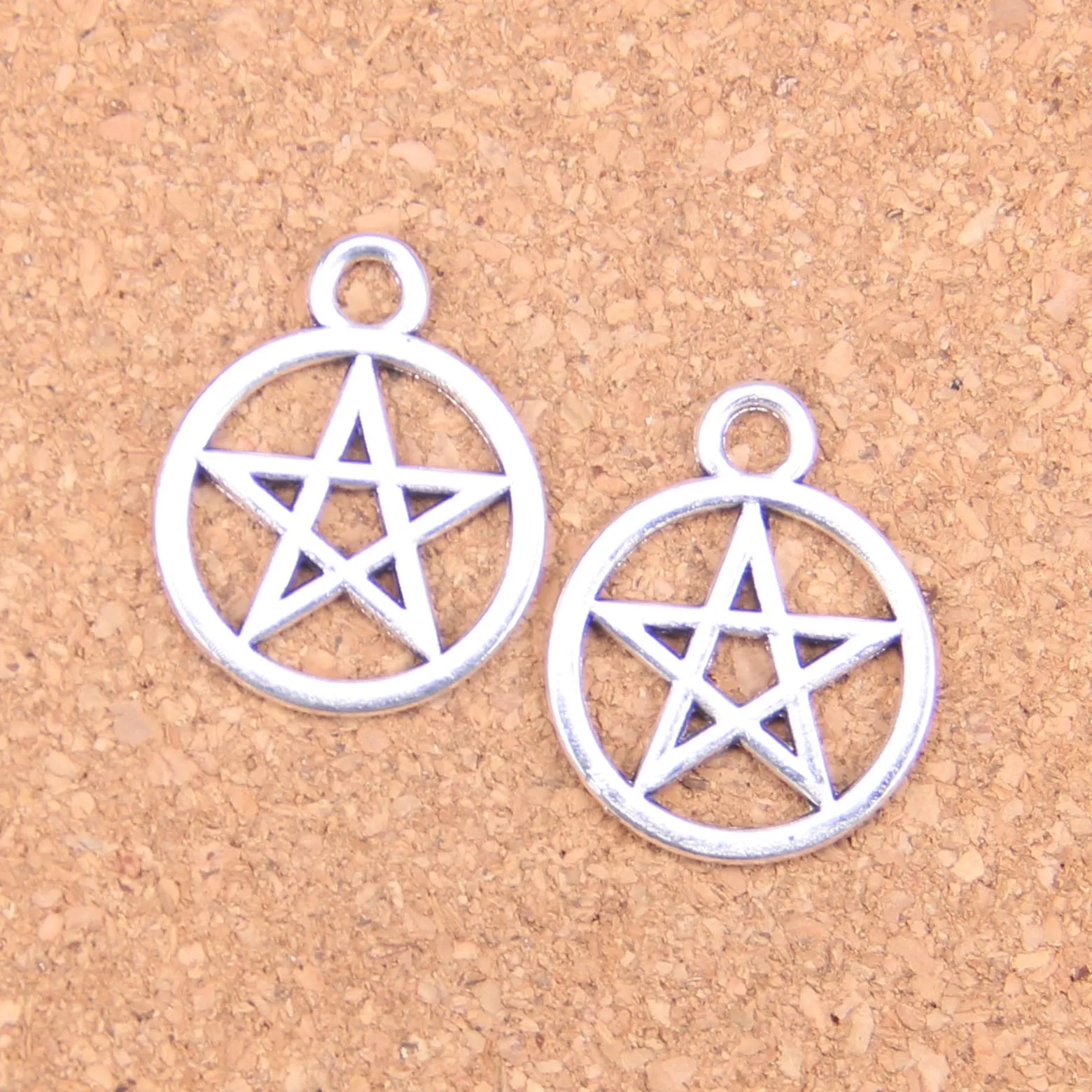 68pcs Charms Star Pentagram 24x24mm Antique Pendants,Vintage Tibetan Silver Jewelry,DIY For Bracelet Necklace