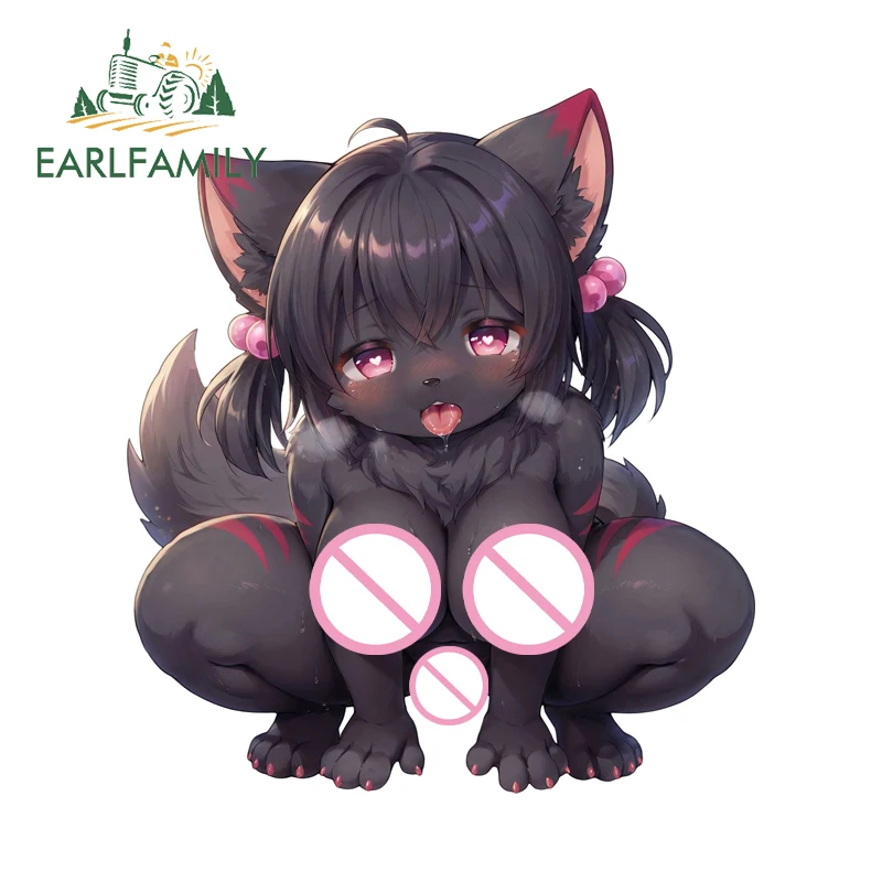 

EARLFAMILY Anime Furry Big Breast Car Stickers Personality Cat Loli Waterproof Tumbler Decal Scratch-Proof Decoration Car Lable