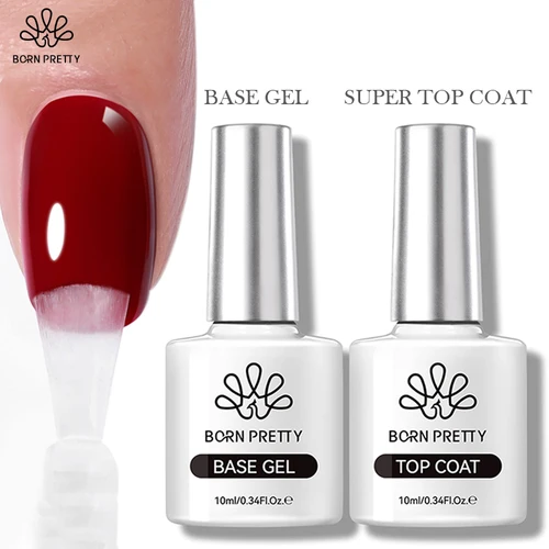 BORN PRETTY 10ML Super Top Coat Base Gel para Gel UV puntas de uñas manicura Gel esmalte de uñas Color Gel esmalte herramienta de diseño de Arte de uñas