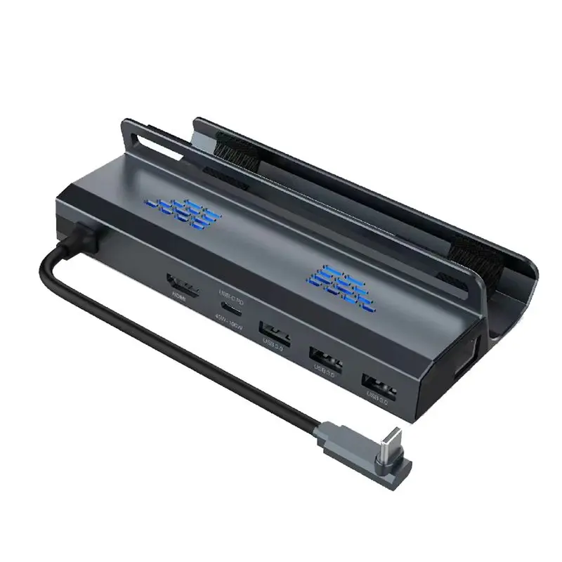 AED6-For Steam Deck Dock Station Base Hub حامل لرسو السفن متعدد الوظائف تحويل الفيديو لشاحن وحدة التحكم في الألعاب Steamdeck