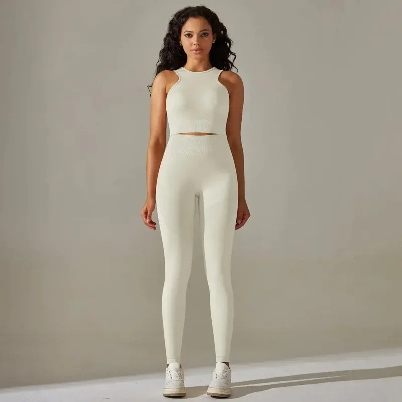 Fitness Set Active Wear Workout Clothes for Women Gym Set Women Sports Leggings Push Up Yoga Suit Tank Top Pants Set Sportswear
