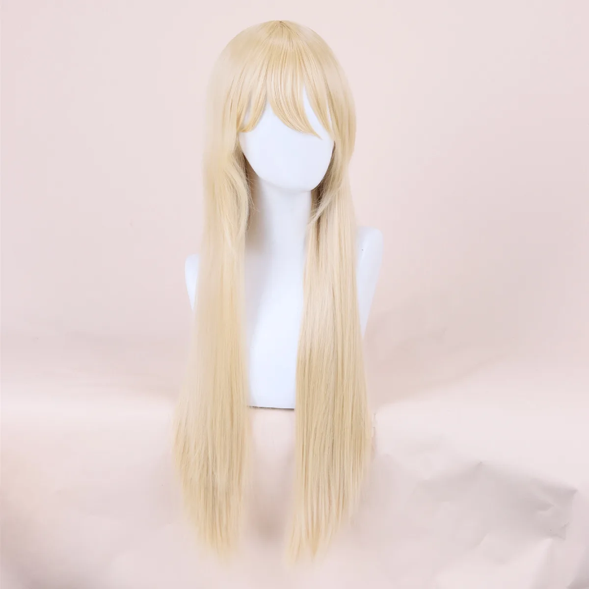 

Женский парик, челка в стиле манга, длинные прямые волосы, окрашенные до ушей, омбре из термостойкого шелка, синтетические длинные волосы, полный парик.