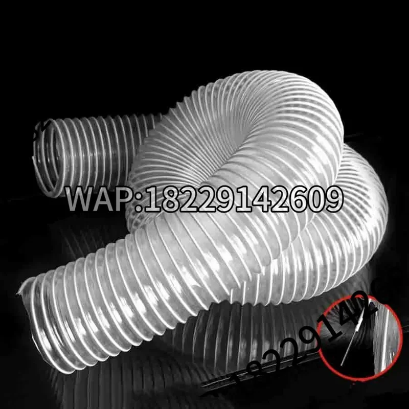 Reinforced PVC Vacuum Hose, Dust Suction, Fume Exhaust, Transparent Air Tube, 20-100mm ID, 1-5m Length, Industrial Use, 1Pc