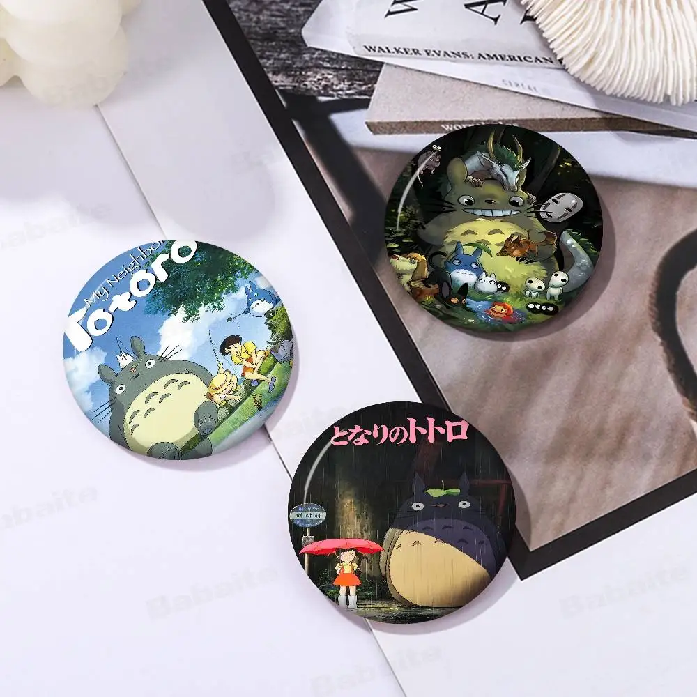 

Kawaii T-Totoro Photo Brooches Creative Round Badge Gifts Pins 32/44/58mm