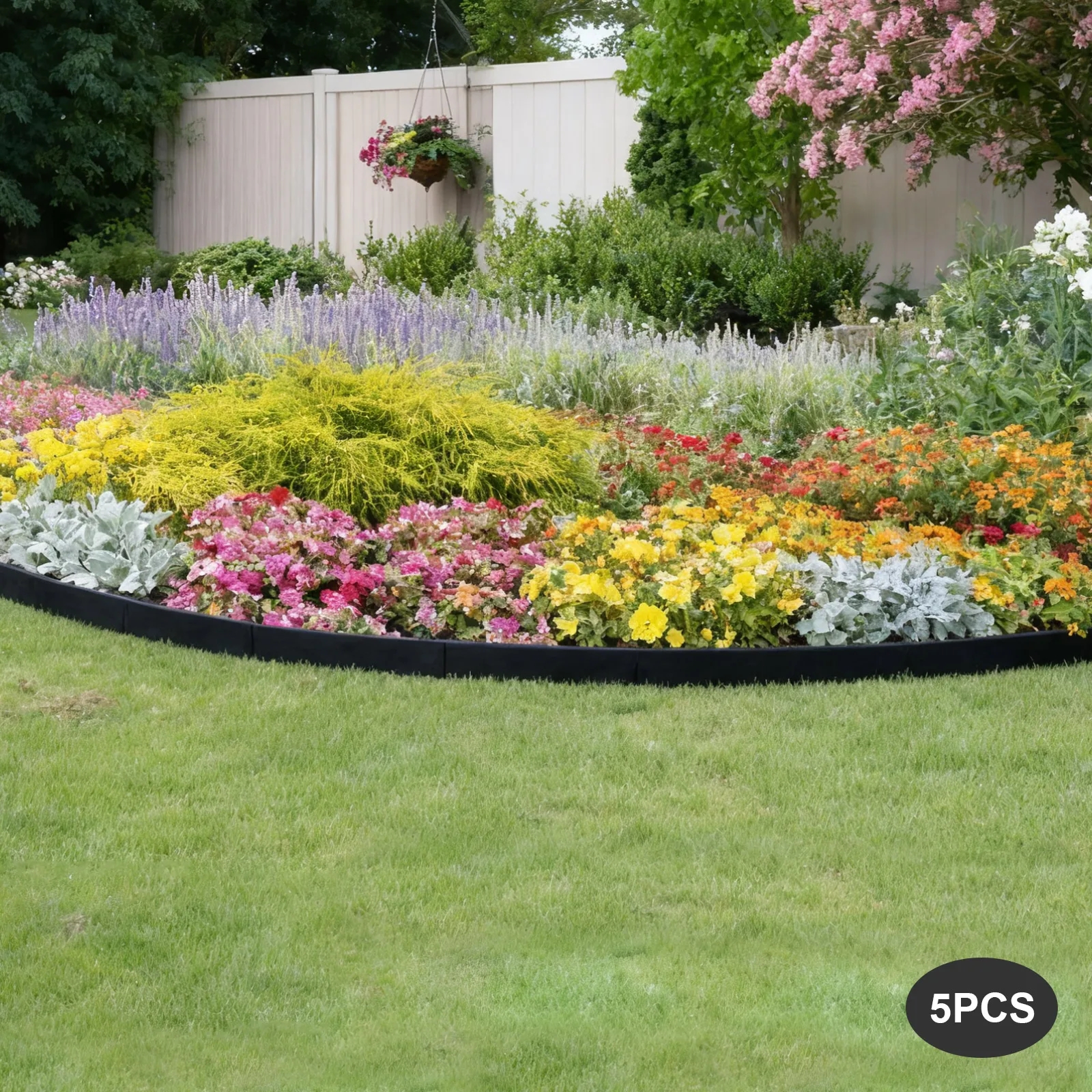 

5 шт. стальных гибких бордюров для ландшафтного дизайна, 3*39 дюймов, для газонов и садовых дорожек, гибкий барьер от сорняков