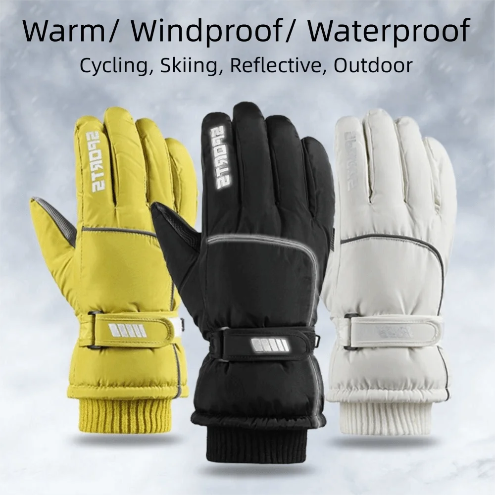 Nouveau Oxford hiver gants chauds écran tactile Pu gants de Ski en plein air imperméable coupe-vent Plus velours épais gants femmes