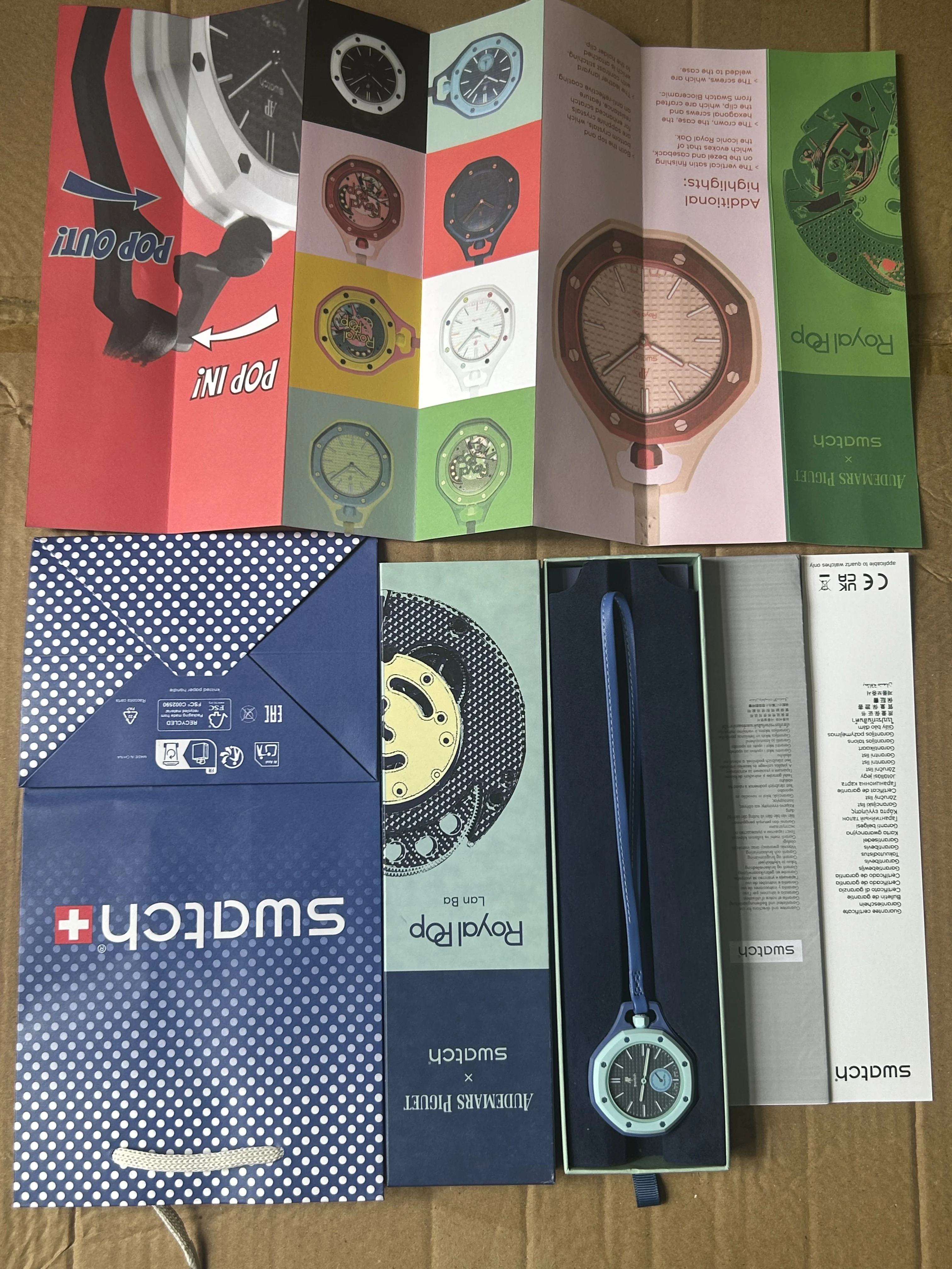 Image of Heißer Verkauf: AP SWATCH Mechanische Taschenuhr mit Box, Royal Pop 1:1 Achteckige Taschenuhr, Keramikgehäuse, Funktionierender Mechanismus, Geschenkidee