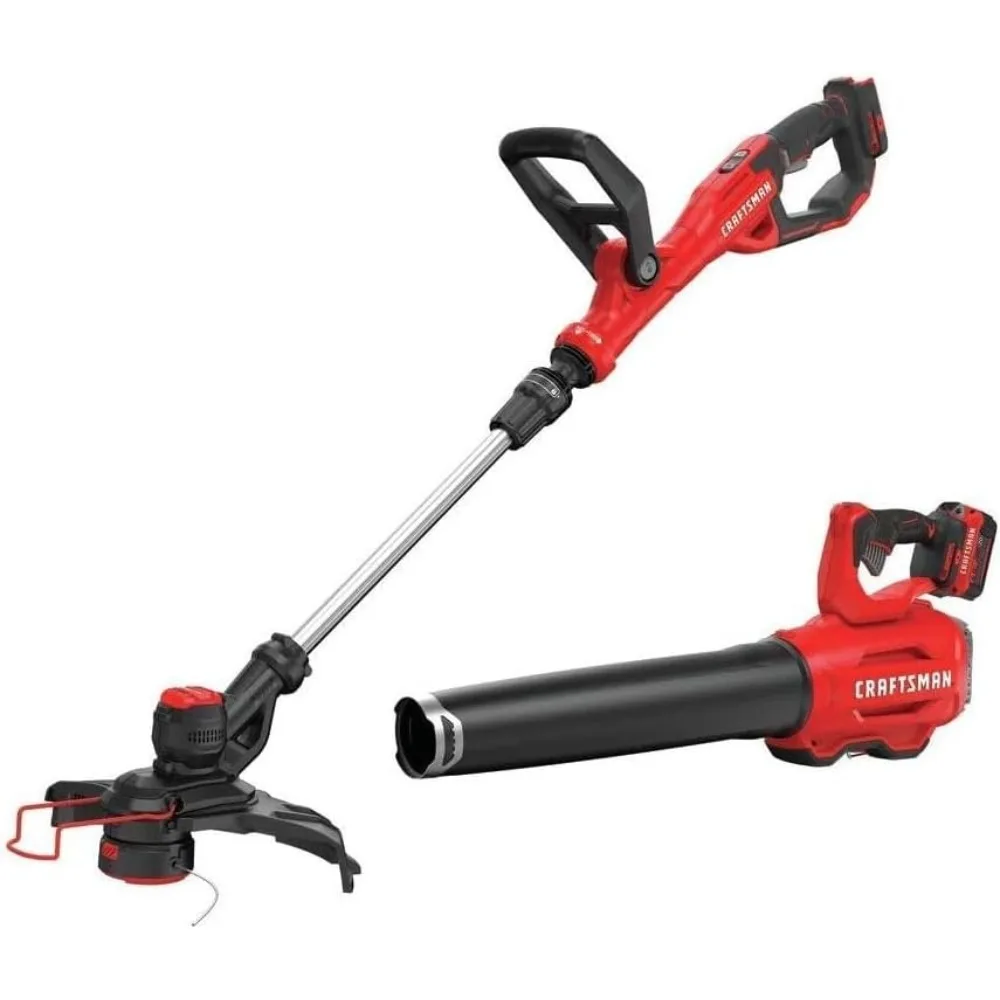 コードレス クラフトマン V20 ストリングトリマーとリーフブロワーのコンボキット