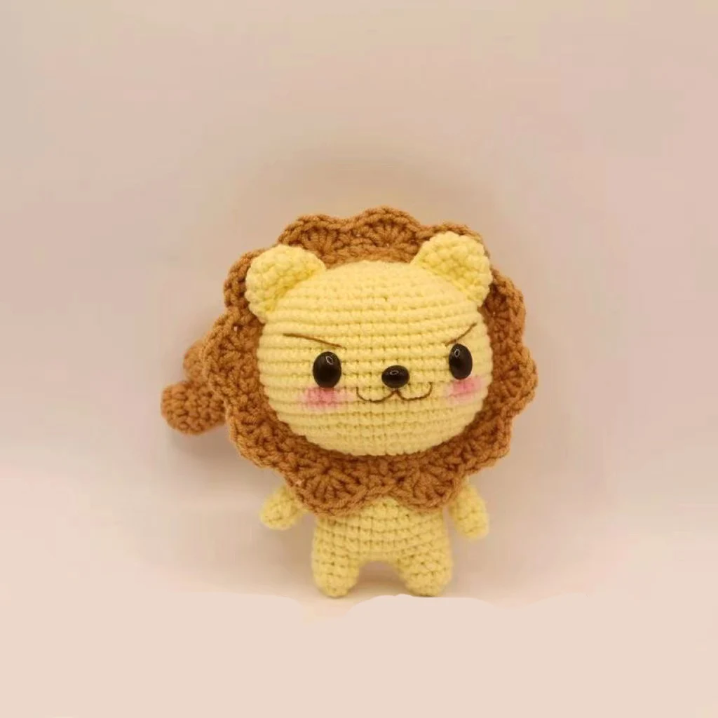 Handmade Finished Crochet Knitted Animal Lion Rabbit Doll Toy Women Kids Children Cute DIY Gift Wholesales Handcraft 2024